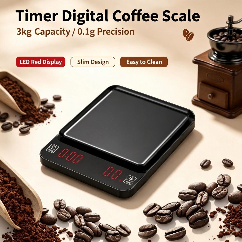 Electronics & Gadgets Starting With C - 3kg/0.1g Yüksek Hassasiyetli Dijital Kahve Terazisi,