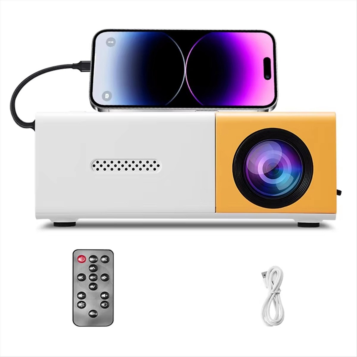 Mini Projector Portable - Tam HD 1080P Destekli, Taşınabilir Mini
