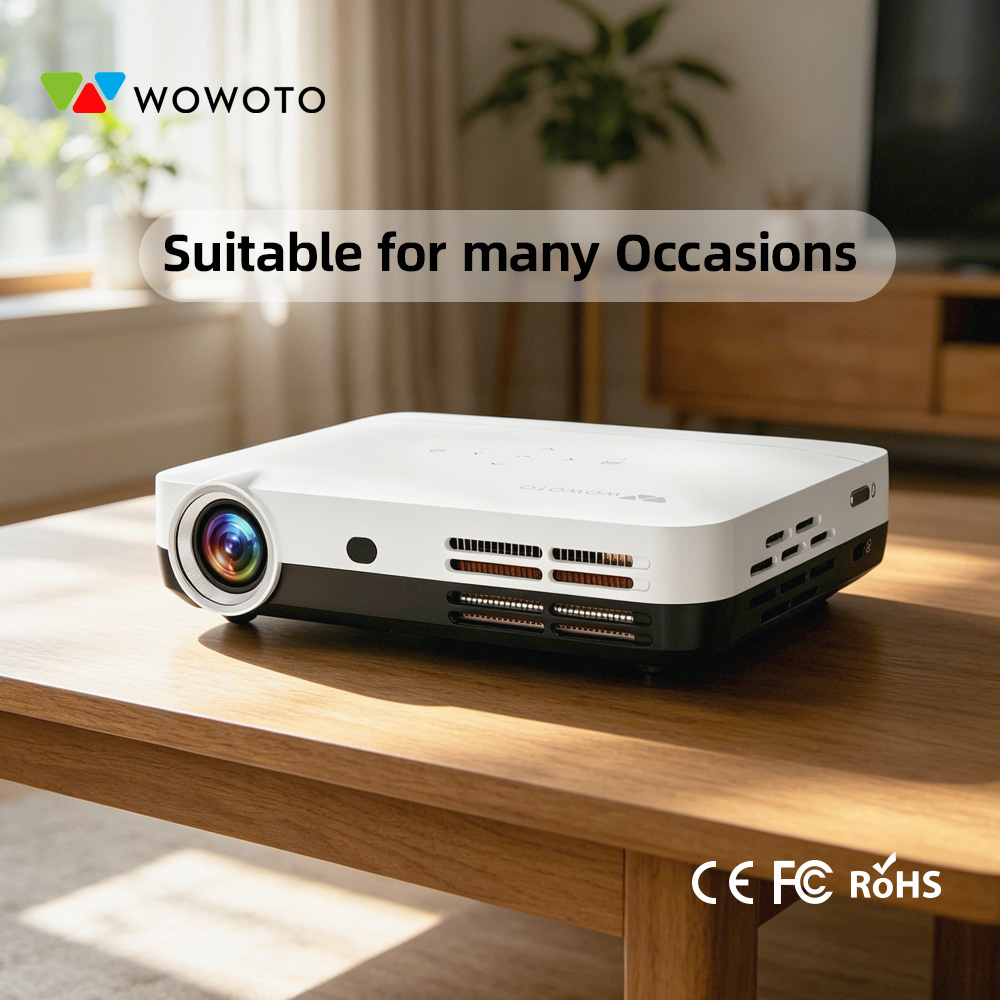 Mini Projector Portable - WOWOTO Taşınabilir Mini Ev Sineması Projektörü