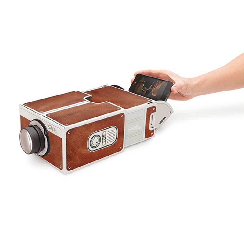 Mini Projector Portable - DIY 3D projektör karton Mini akıllı